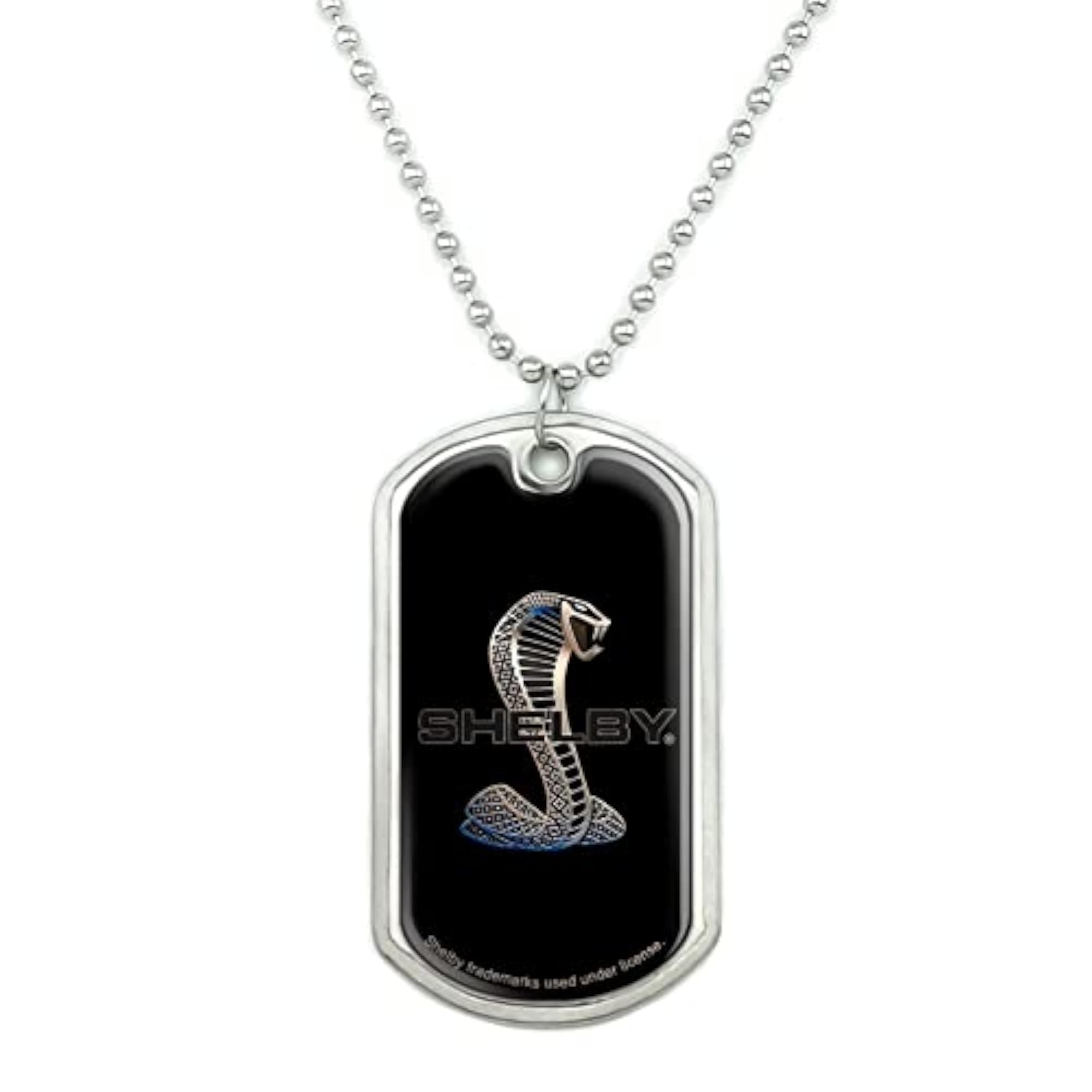 Shelby Cobra Logo Military Dog Tag Pendant Necklace